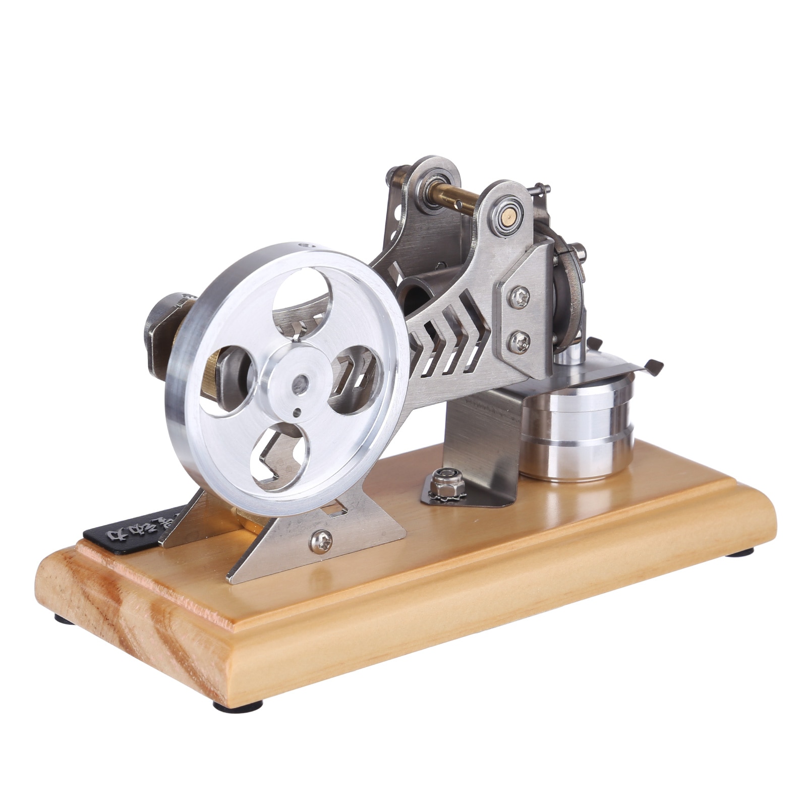 Hot Solid Wood Baseplate DIY All-Metal Vacuum Stirling Engine Stem Steam Model Set 5