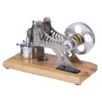 Hot Solid Wood Baseplate DIY All-Metal Vacuum Stirling Engine Stem Steam Model Set 2