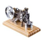 Hot Solid Wood Baseplate DIY All-Metal Vacuum Stirling Engine Stem Steam Model Set 3