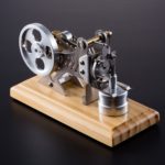 Hot Solid Wood Baseplate DIY All-Metal Vacuum Stirling Engine Stem Steam Model Set 6