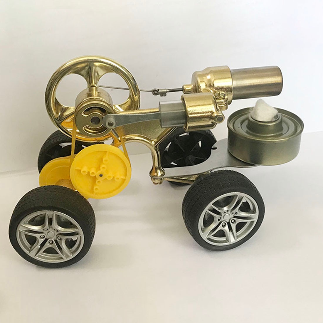 Single Cylinder Stirling Engine Model Runnable Car Motor Model - Golden 4