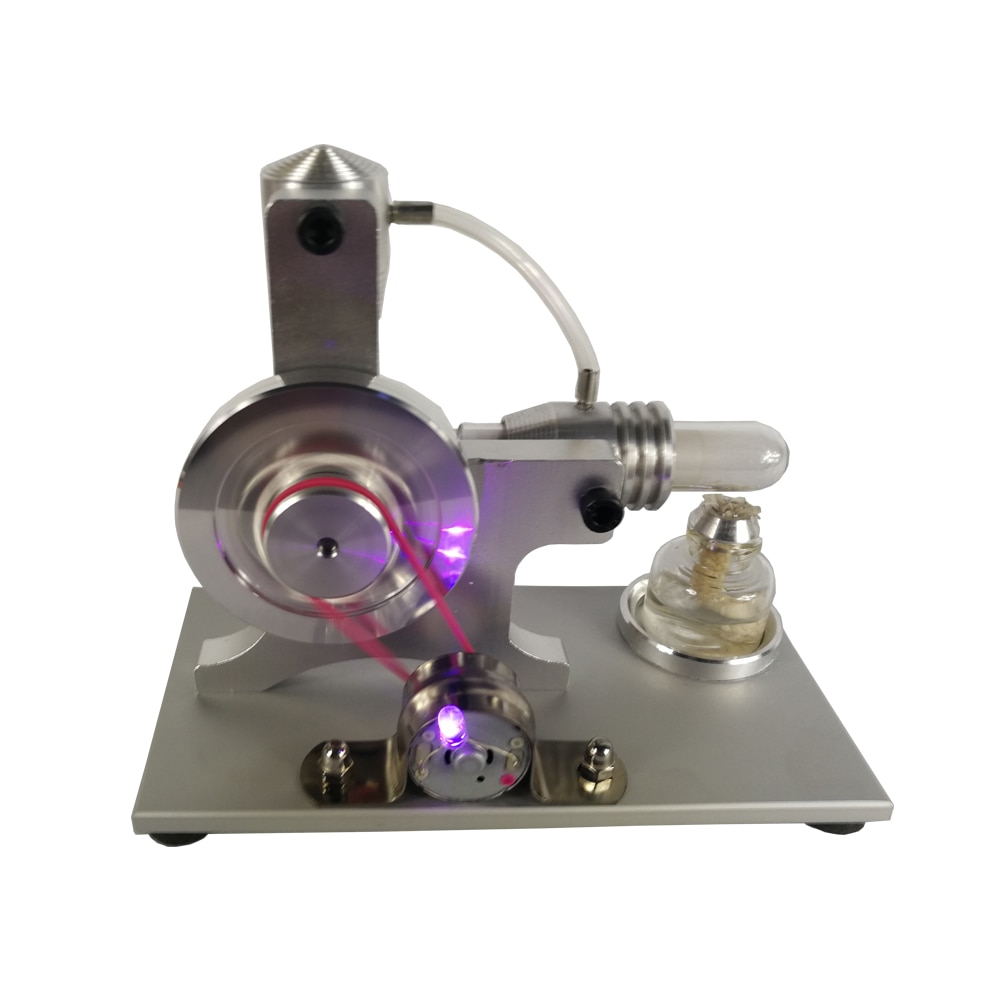 Miniature External Combustion Engine Model of Stirling Engine Generator with Startable Metal Cylinder 1