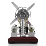 Red Hot Glowing 16 Cylinder Stirling Engine Model Swash Plate Physics Educational Toys - Silver 4