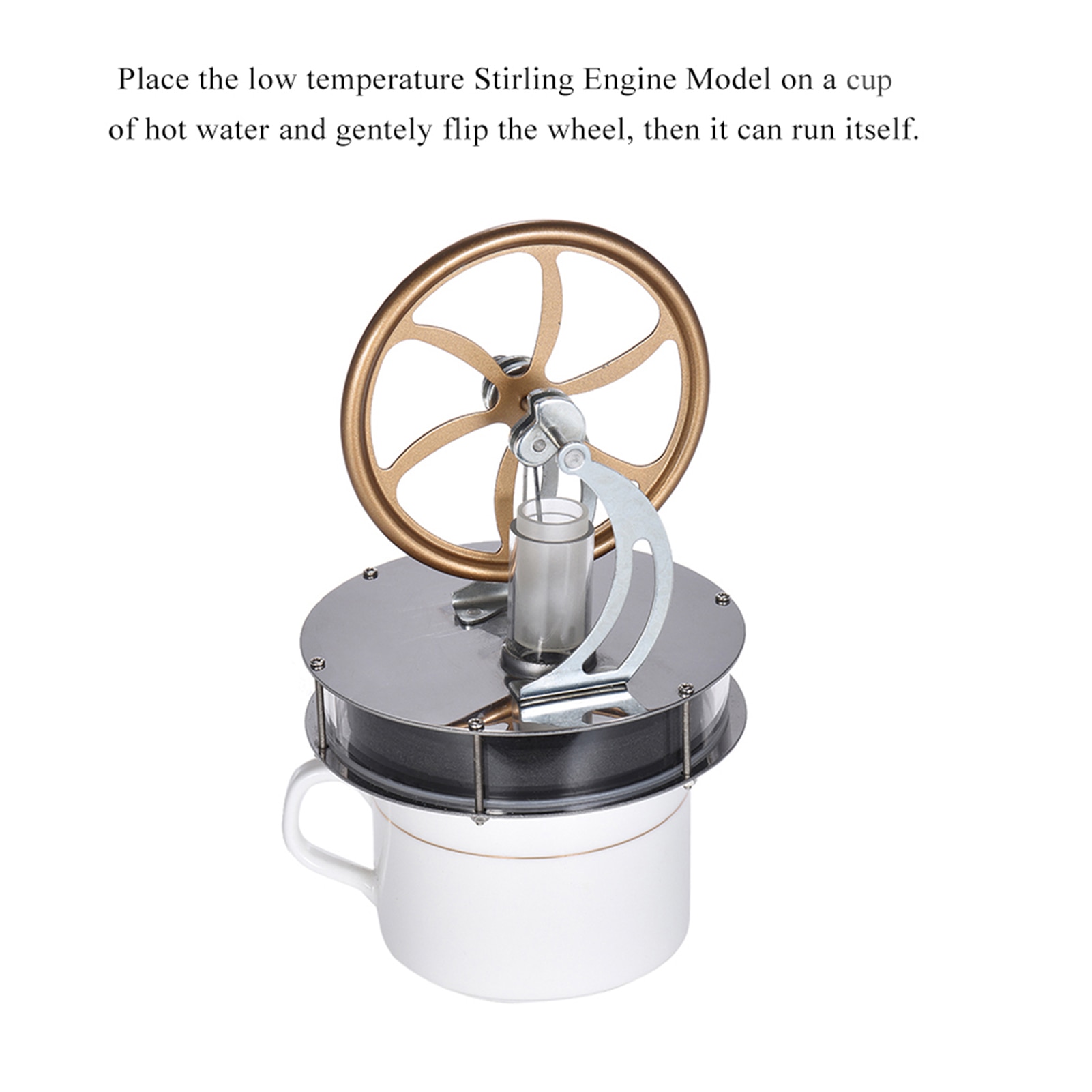 Low Temperature Mini Air Stirling Engine Motor Model Heat Steam Arrival Stainless Steel Education Toy 3