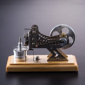 Hot Air Stirling Engine Motor Model Scientific Physics Education Toy Metal Frame Wood Base Experimental Equipment