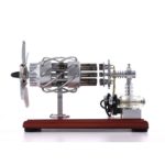 Red Hot Glowing 16 Cylinder Stirling Engine Model Swash Plate Physics Educational Toys - Silver 2