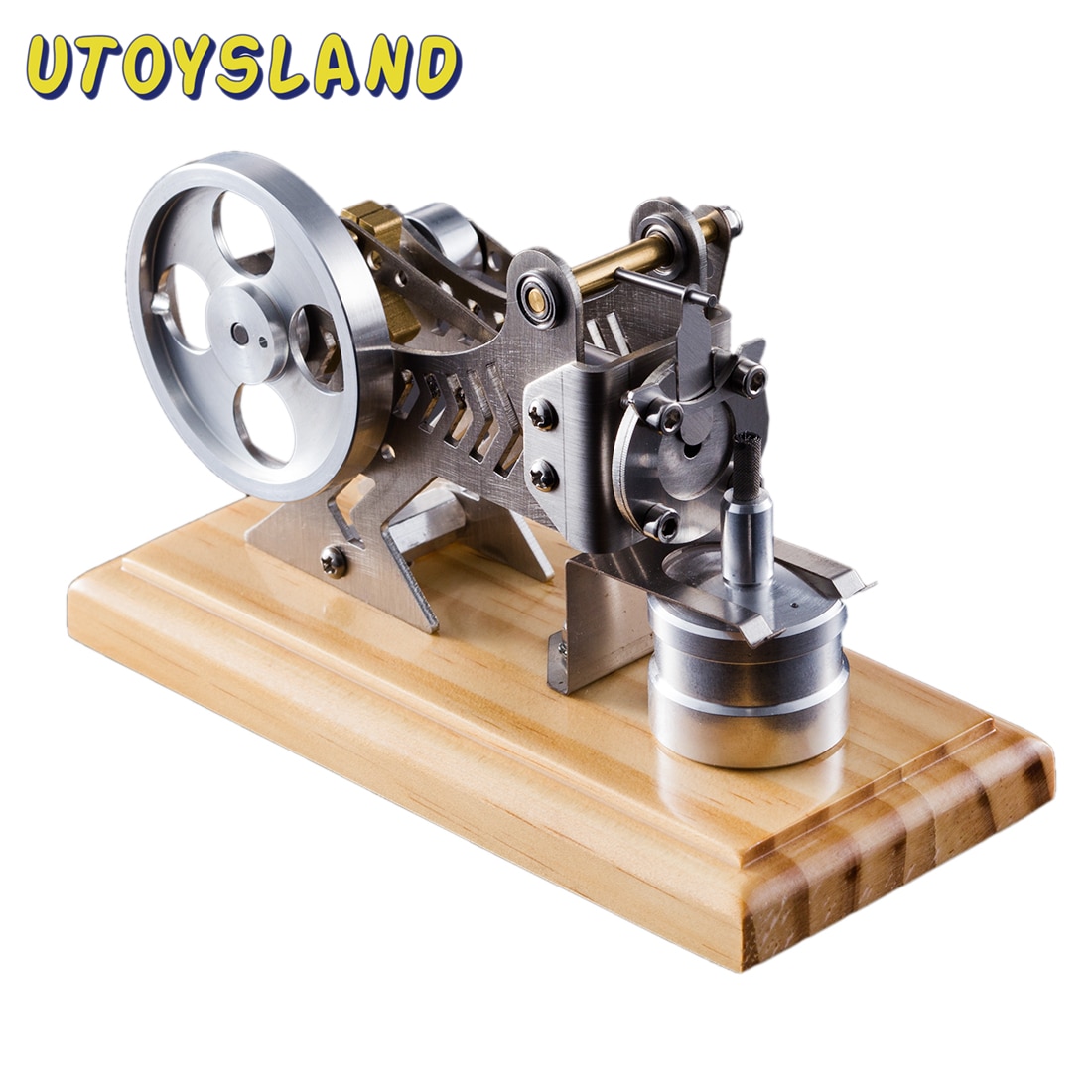 Hot Solid Wood Baseplate DIY All-Metal Vacuum Stirling Engine Stem Steam Model Set 1