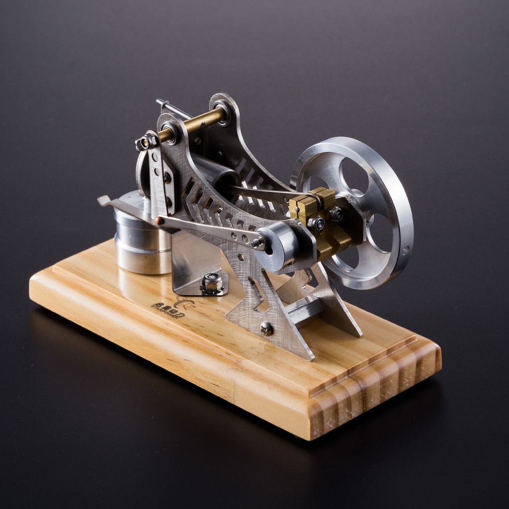 Hot Air Stirling Engine Motor Model Scientific Physics Education Toy Metal Frame Wood Base Experimental Equipment 4
