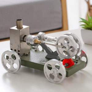 Mini Hot Air Stirling Engine Motor Model Educational Toy Kits Metal Car Assembly DIY Science Learning Model Toy